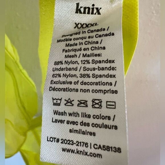 Knix Your Mesh Deep V Bralette in Citron size XXXXL - Picture 6 of 6